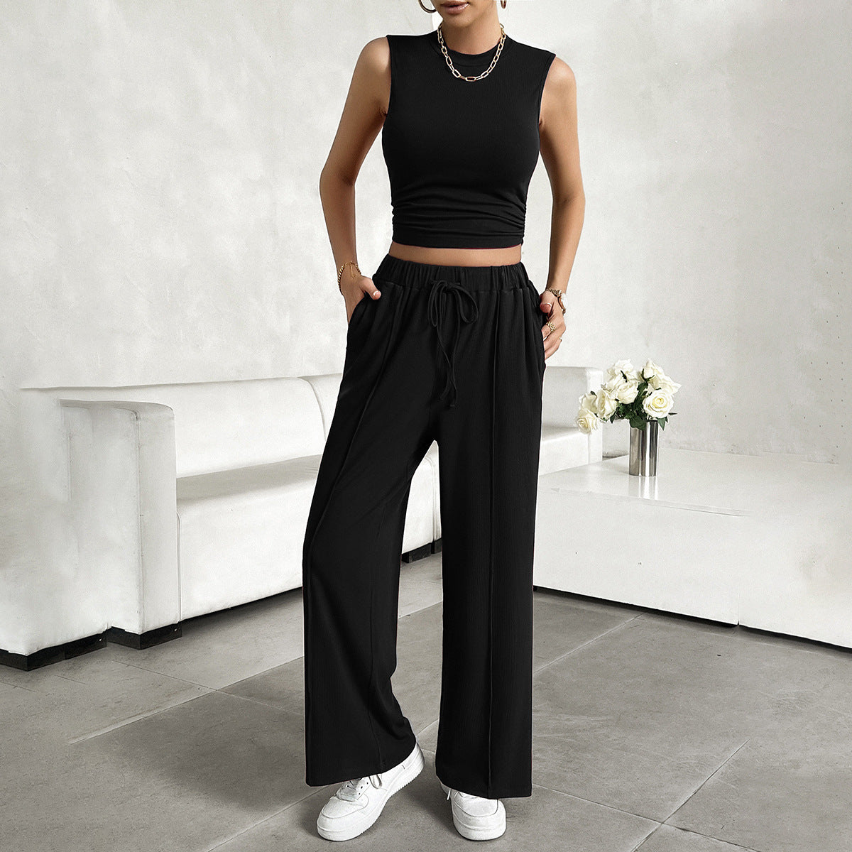 2 piece set- Pants & sleeveless top