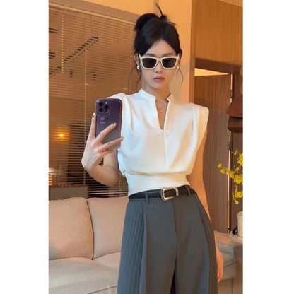 Summer crop top Women's V-Neck Sleeveless Top