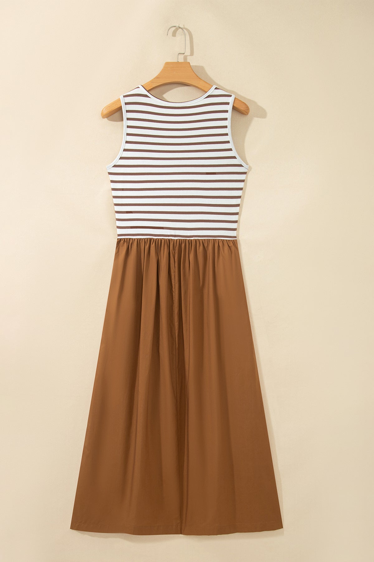 Striped Colorblock Sleeveless Maxi Dress