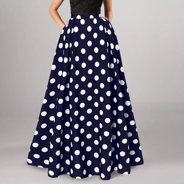 Retro Dots Women's Large Swing Skirt Dress
