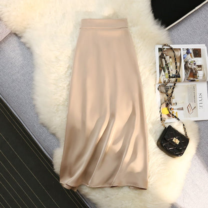 Acetate A-line Satin Skirt