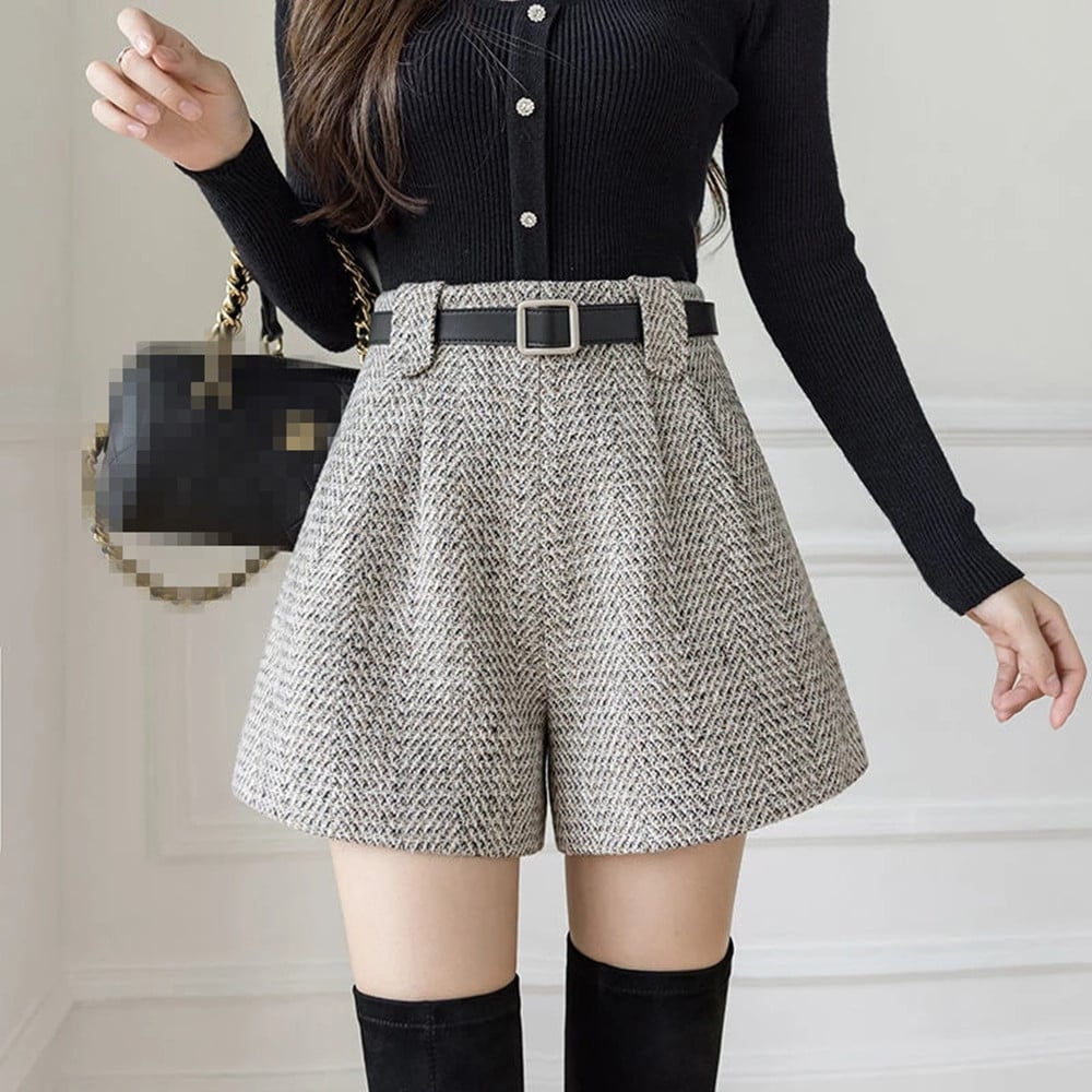 High Waisted Casual Suit Shorts for Women