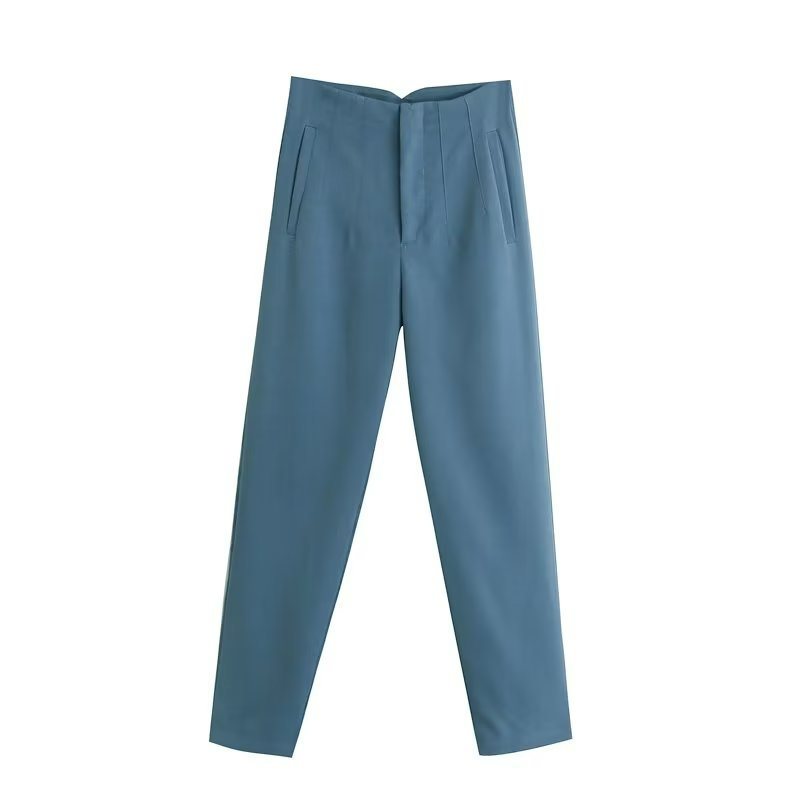 Basic Pleated Straight Leg Pants for Women