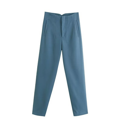 Basic Pleated Straight Leg Pants for Women