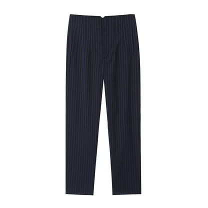 Basic Pleated Straight Leg Pants for Women