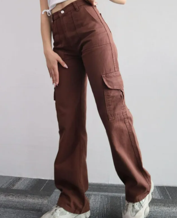Big Pockets wide leg three-dimensional Jeans