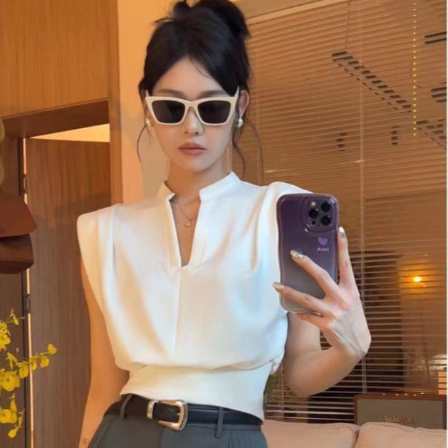 Summer crop top Women's V-Neck Sleeveless Top