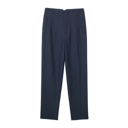 Basic Pleated Straight Leg Pants for Women