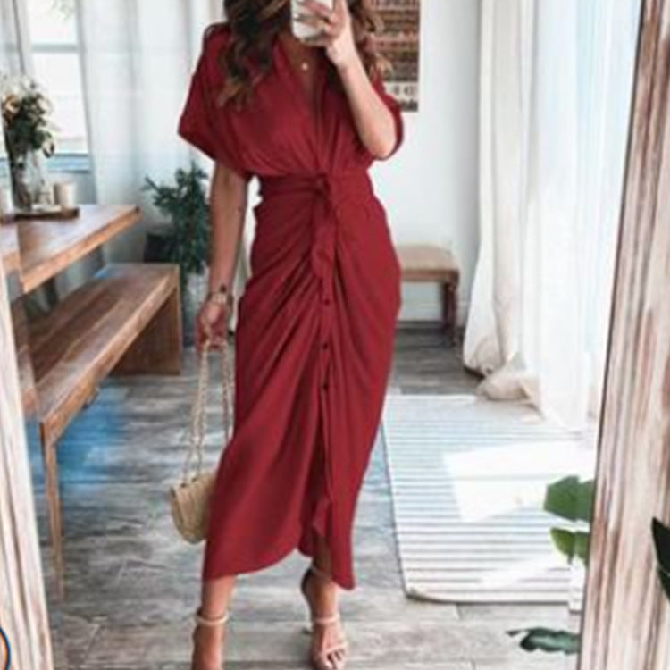 Short Sleeve ruffle  Maxi Dress for Women