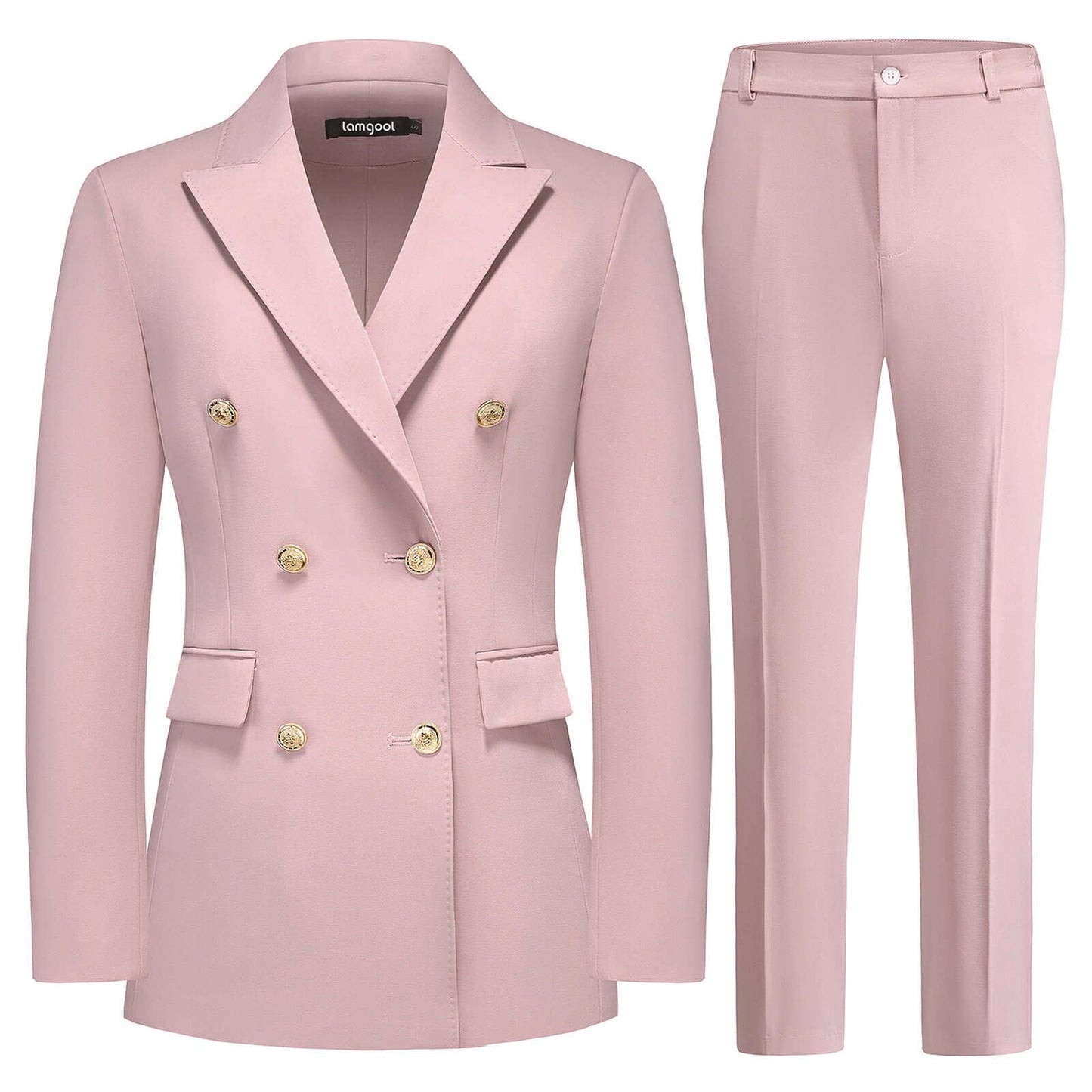 ONLY SHIP USA- Women Pants Suit Double Breasted 2 Piece Blazer Set
