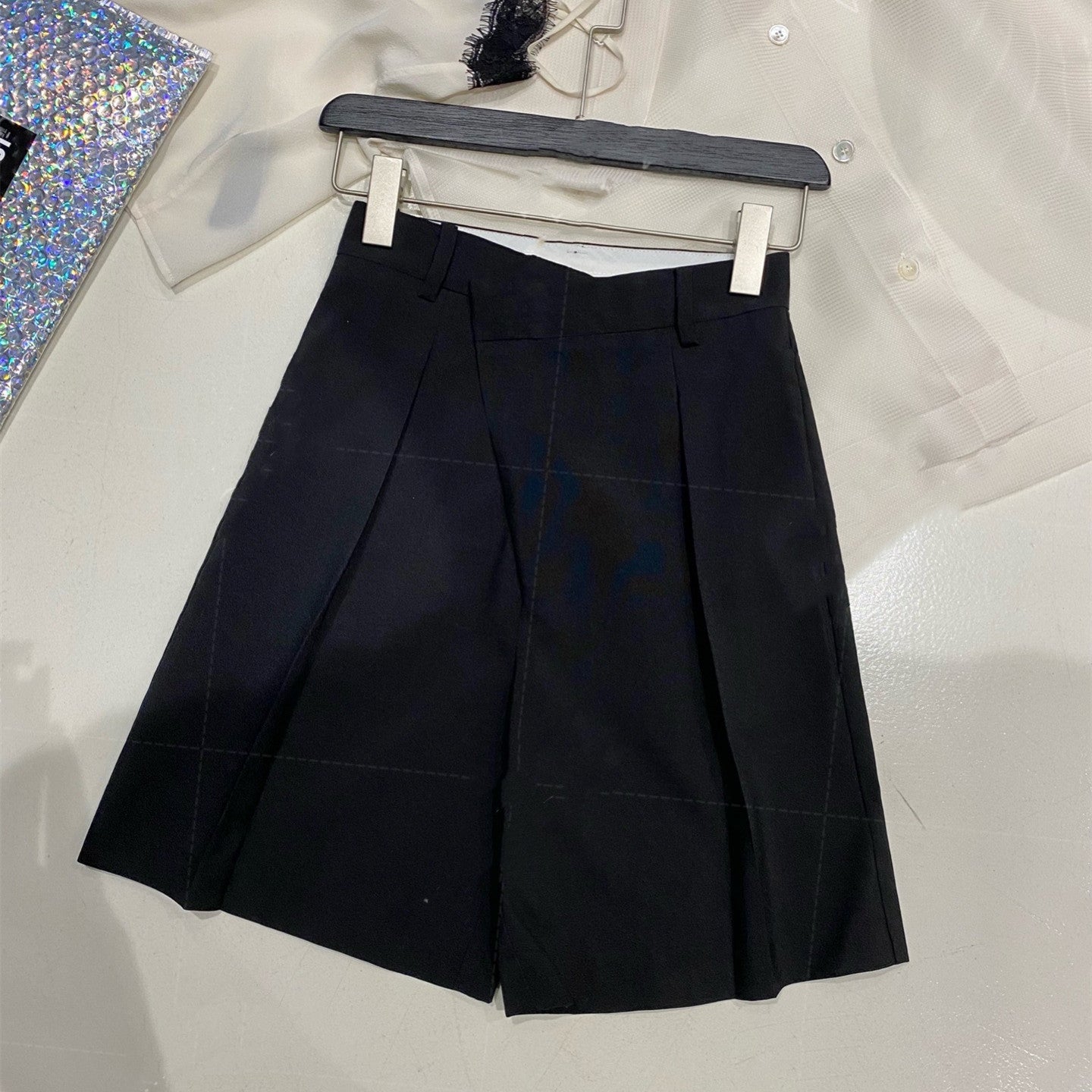 Diagonal Placket Bermuda Shorts Suit for Men