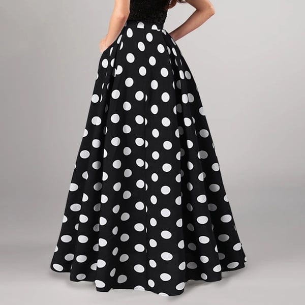 Retro Dots Women's Large Swing Skirt Dress