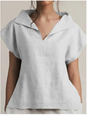 Women’s Cotton Linen Outdoor Short Sleeve Top